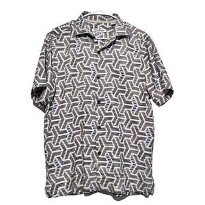 Tommy Bahama Men's‎ Button Up Collard Short Sleeve Gray Shirt Size S
